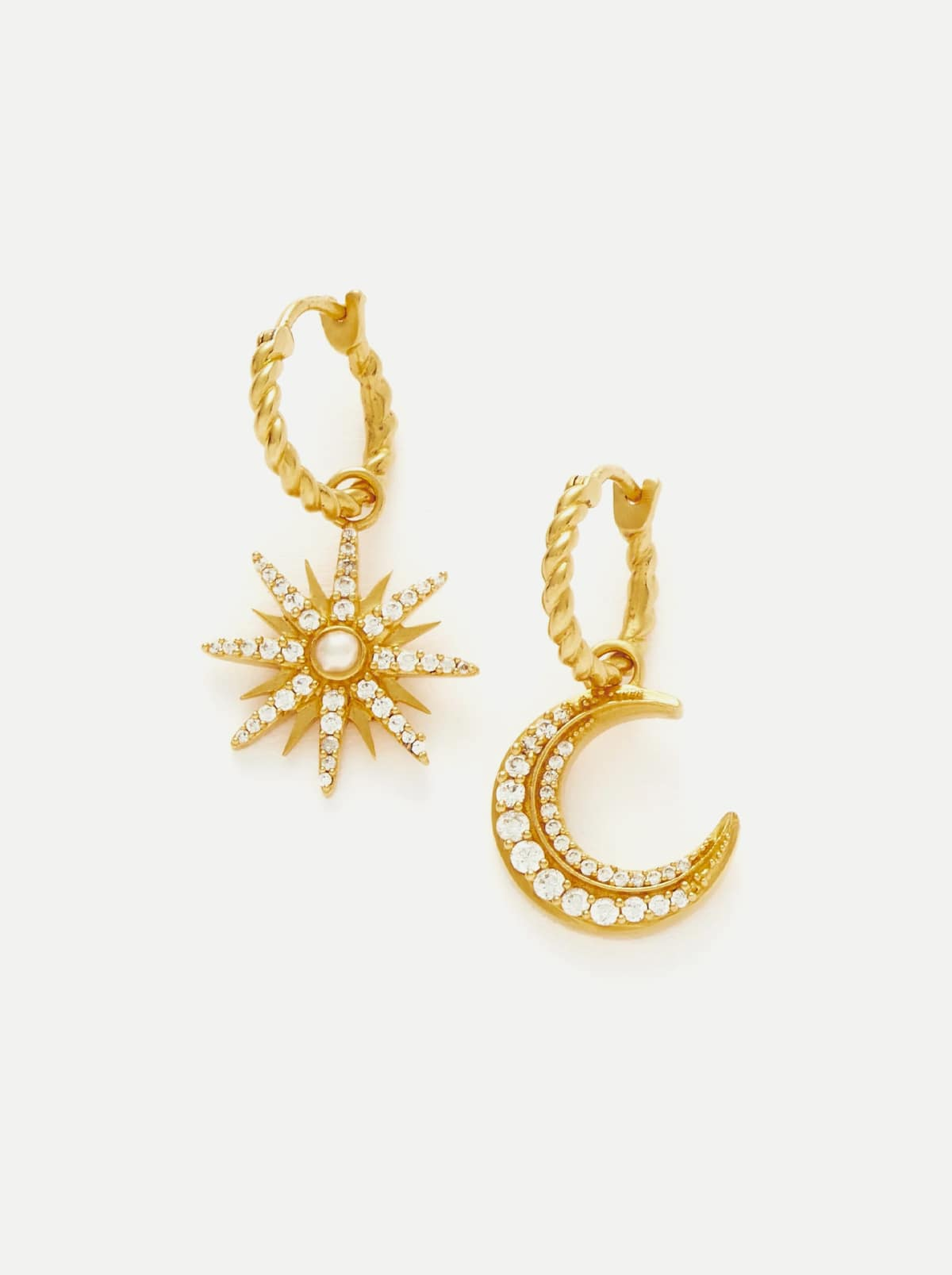 Moonlight Charm Hoop Earrings